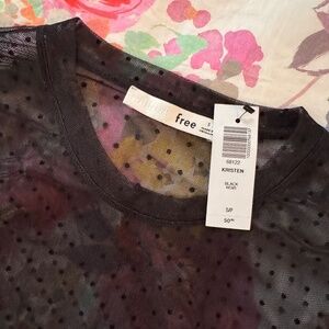 Aritzia Kristen long sleeve top- black mesh - BNWT - S